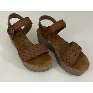 Blowfish Malibu Womens Lapaz Braided Platform Sandal Brown Sz 9 Boho Chic